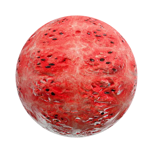 арбуз разрезаный пополам, внутренняя часть с мякотью и… — organic PBR material preview