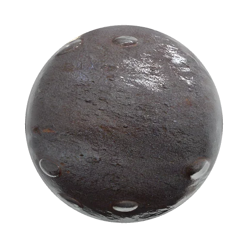 Hyperrealistic texture for a cannon ball. — seamless metal PBR material preview
