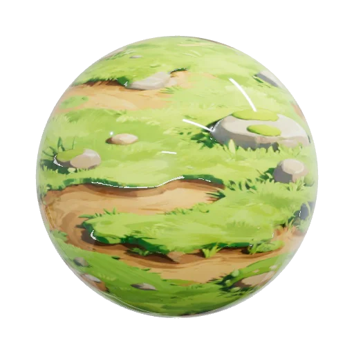 Create a stylized hand-painted terrain material / game… — seamless ground PBR material preview