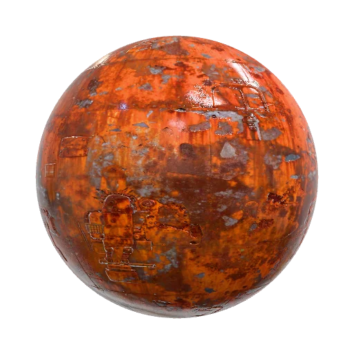 Создай текстуру метала ржавого робота. с возможностью… — seamless metal PBR material preview