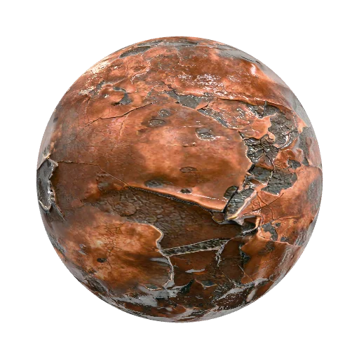 Organic metal with cracks — seamless organic PBR material preview