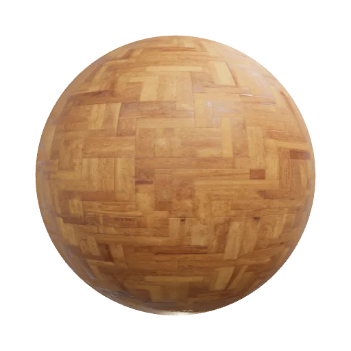 Seamless 4K PBR texture of old Soviet school gym parquet flooring, top-down orth — seamless wood PBR material preview