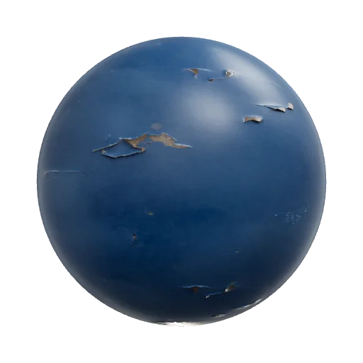 Painted dark blue metal, slightly peeled of paint — seamless metal PBR material preview