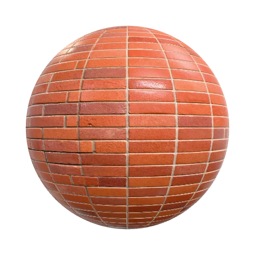 Red brick wall texture with natural clay-rich tones and… — seamless stone PBR material preview