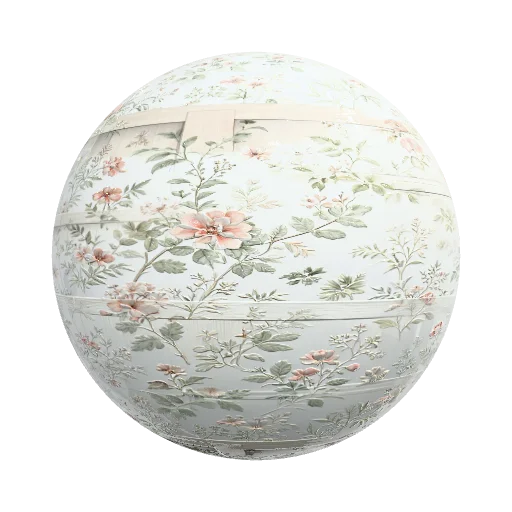A wall material for bedroom, cozy, flowery, with the… — seamless fabric PBR material preview