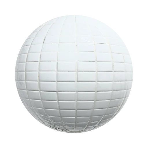 small square white ceramic wall tiles, thin light grey… — seamless tile PBR material preview