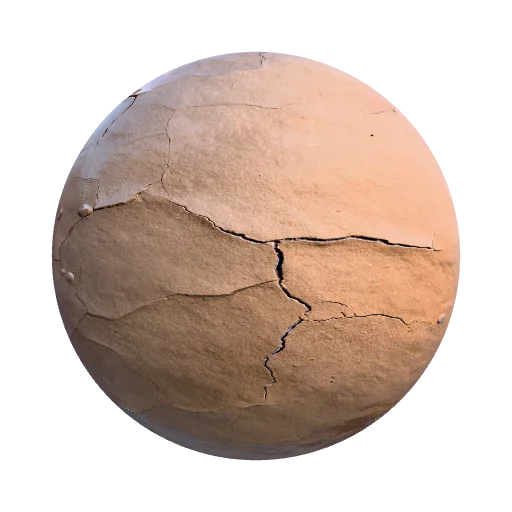 Dry arid desert soil, sun-baked cracked earth… — ground PBR material preview