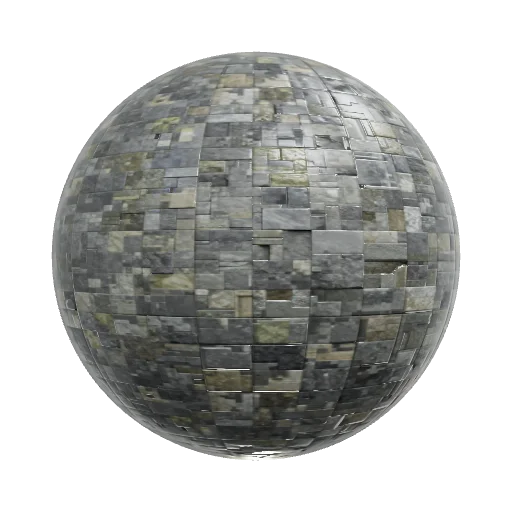 Пиксельный пол с каменой плиткой — seamless stone PBR material preview