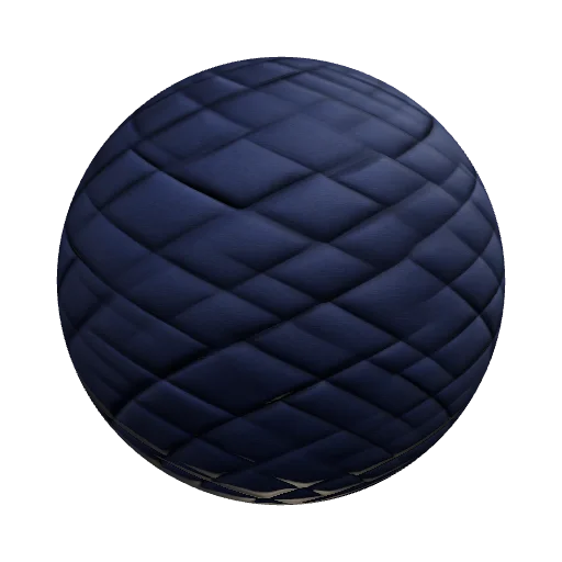 Luxury academy uniform fabric, seamless tileable texture, dark navy blue cloth, elegant quilted diamond pattern, fine stitched seams, subtle fabric weave visible, soft padding between diamonds, high-quality woven textile, realistic cloth material, uniform-grade fabric, clean surface, no symbols, no logos, no ornaments, no embroidery, no buttons, no dirt, no wrinkles, consistent pattern repetition, perfectly seamless edges, physically based rendering material, high detail, fabric roughness variation, textile microfibers, premium fantasy academy aesthetic, game-ready material, PBR texture, 4K quality. — seamless fabric PBR material preview
