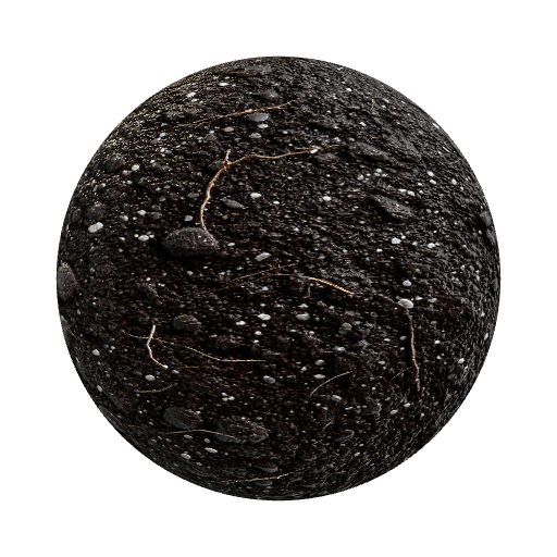 High-resolution seamless texture of dark fertile soil… — ground PBR material preview