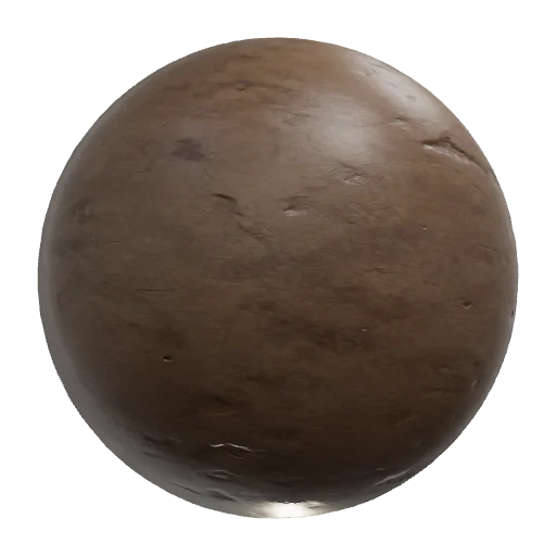 Stylized painterly packed earth ground terrain, hand-painted RTS game
texture, compacted brown-grey dirt with visible gr — seamless ground PBR material preview