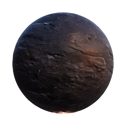 "ai_description": "A dark, possibly volcanic or aged… — seamless stone PBR material preview