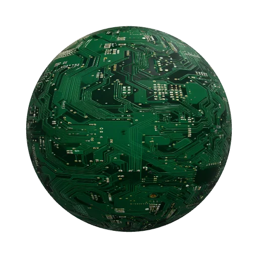 PCB Circuit board — seamless metal PBR material preview