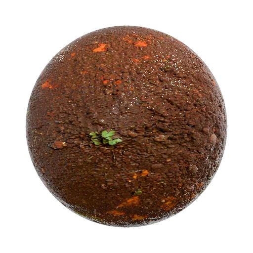 земля с вкраплениями ржавчины и редкими не высокими… — seamless ground PBR material preview