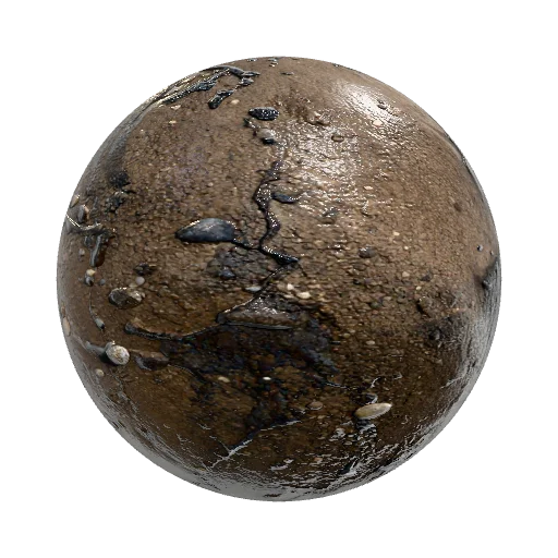 Dirt, oil leaks, transparent background — seamless ground PBR material preview