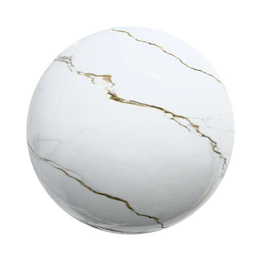 Seamless tileable PBR texture of polished marble, white… — stone PBR material preview