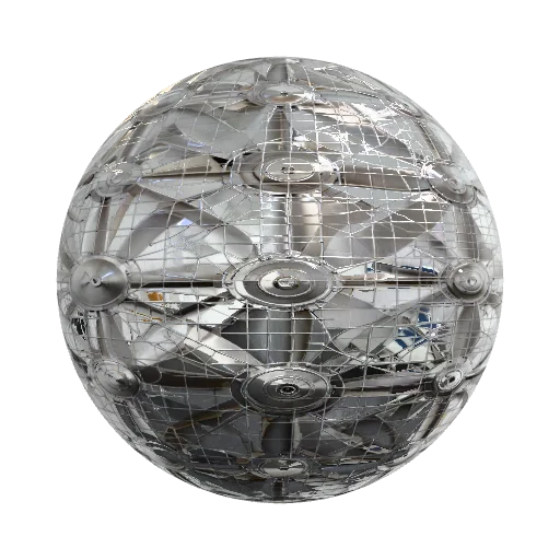 Orthographic front view texture map of a fan propeller… — seamless metal PBR material preview