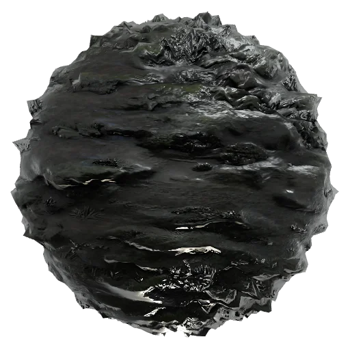 Stylized painterly dark gothic moorland ground terrain, hand-painted RTS
game texture, damp dark peaty soil with sparse — seamless ground PBR material preview