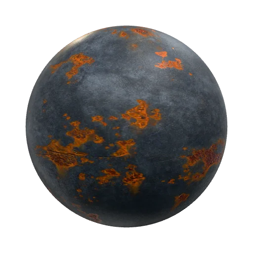 Dark rusted steel — seamless metal PBR material preview