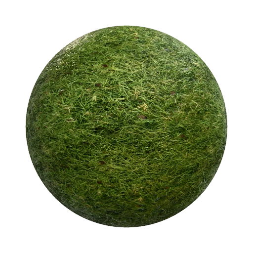 Painterly style grass with small sparse dirt patches — organic PBR material preview