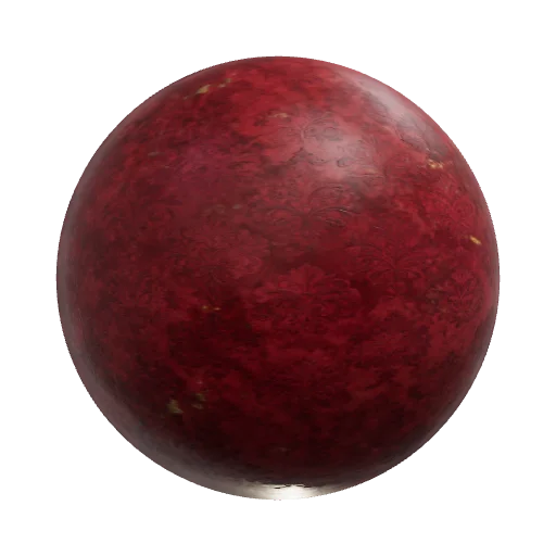 a cheap damask wallpaper that is very damaged and is red and gold. make SURE the — seamless fabric PBR material preview