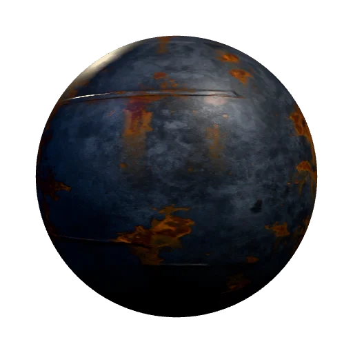 Create a material or texture for a moderately rusted… — seamless metal PBR material preview