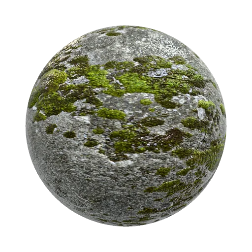 realistic mossy concrete — seamless stone PBR material preview