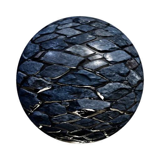 A photorealistic PBR texture of large cobblestone… — seamless stone PBR material preview
