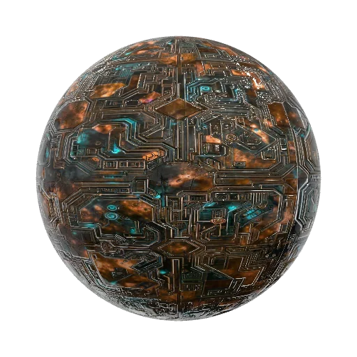 Ancient Alien Metal — seamless metal PBR material preview