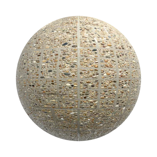 Square Aggregate Concrete Pavement — seamless stone PBR material preview