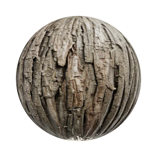 Bark material for sticks — seamless organic PBR material preview