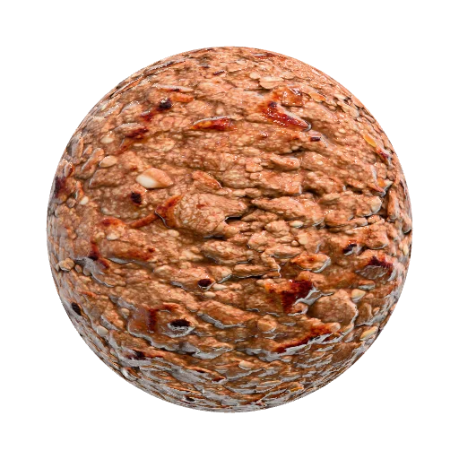 Cooked burger patty with no grill lines — other PBR material preview
