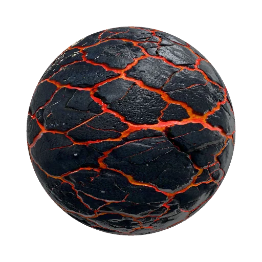 Hyperrealistic cracked lava material. PBR. Reflections — seamless stone PBR material preview