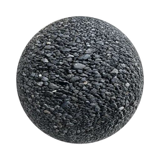 The pixel texture of gravel is dark — seamless ground PBR material preview