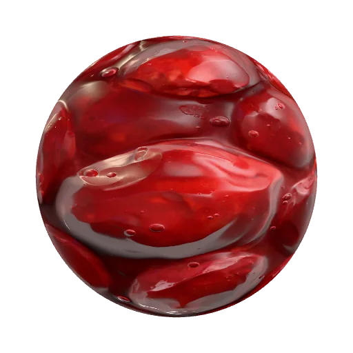 Seamless PBR texture of translucent red strawberry… — organic PBR material preview