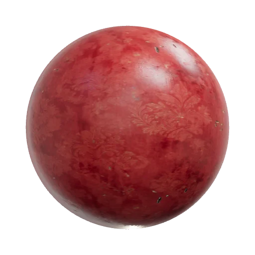 a cheap damask wallpaper that is very damaged and is red and gold. make SURE the — seamless organic PBR material preview
