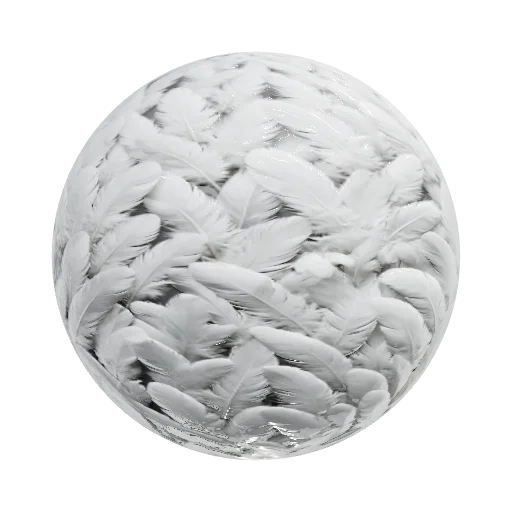 white bird feathers pattern — seamless organic PBR material preview