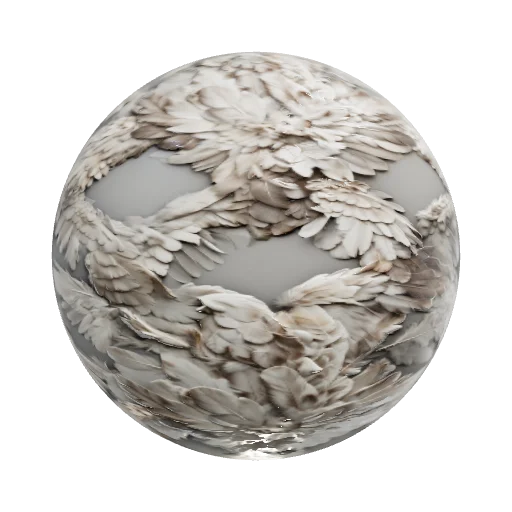 Create a high-quality PBR texture for a single wing with detailed feathers. The wing should be anatomically realistic, s — seamless organic PBR material preview