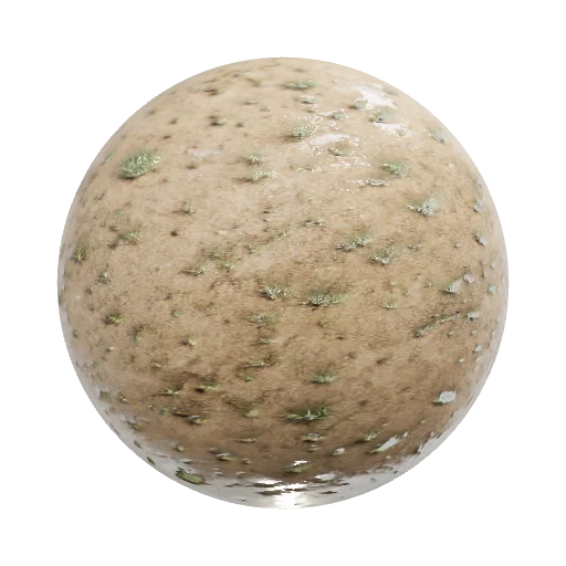 земля южно казахстанской степи, пыль, мелкая трава — seamless ground PBR material preview