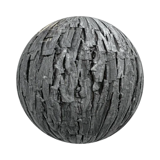 dark gray tree bark material — seamless organic PBR material preview