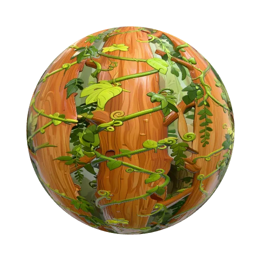 (stylized, cartoon style, hand-painted texture… — seamless wood PBR material preview