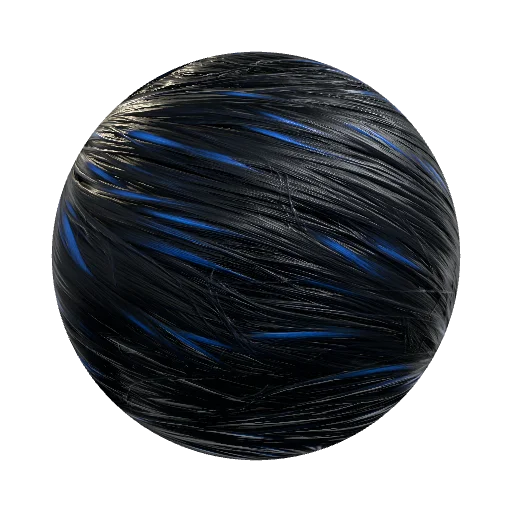 Seamless tileable texture, dense black wolf fur, thick… — organic PBR material preview