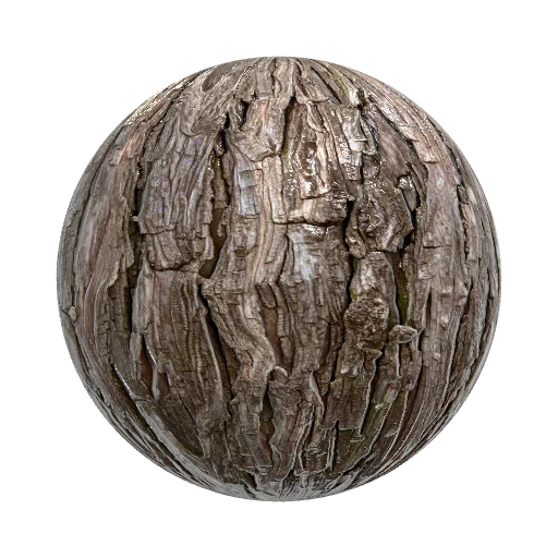 Vytvoř mi texturu kmene stromu — seamless wood PBR material preview