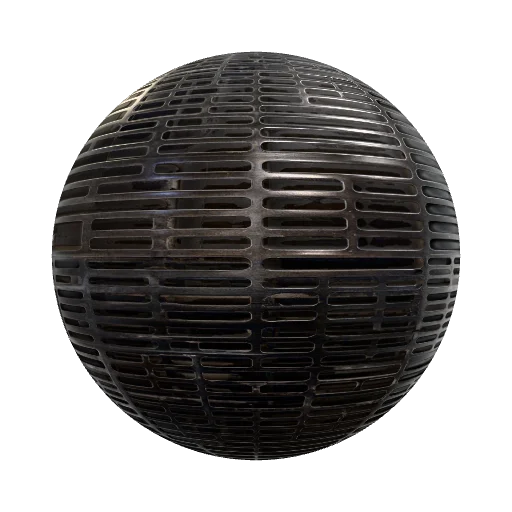 Industrial steel ventilation grate, top-down… — seamless metal PBR material preview