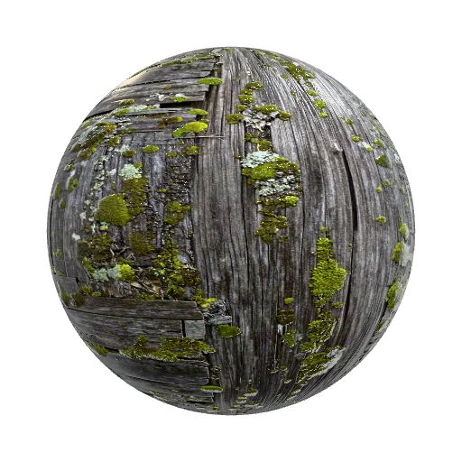 старые стены из старых досок оброших мхом — seamless wood PBR material preview