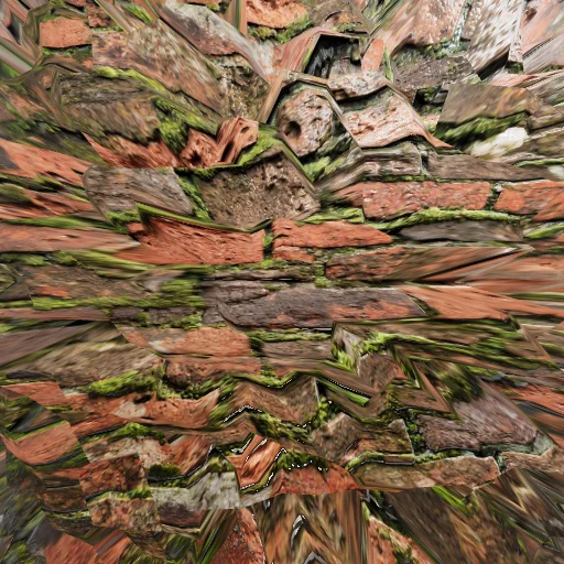 brick walls with moss — seamless stone PBR material preview
