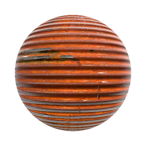 Texture description: rusty corrugated roof Base shape… — metal PBR material preview