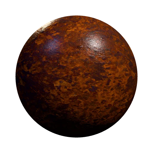 rusted iron — seamless metal PBR material preview