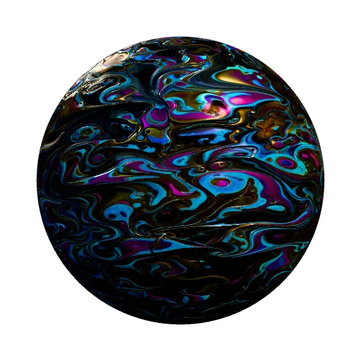 Поверхность с картой шума разлитого машинного масла — seamless organic PBR material preview