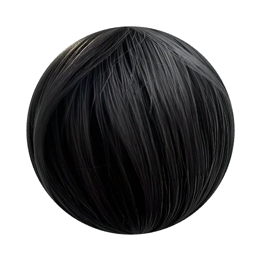 black hair — organic PBR material preview